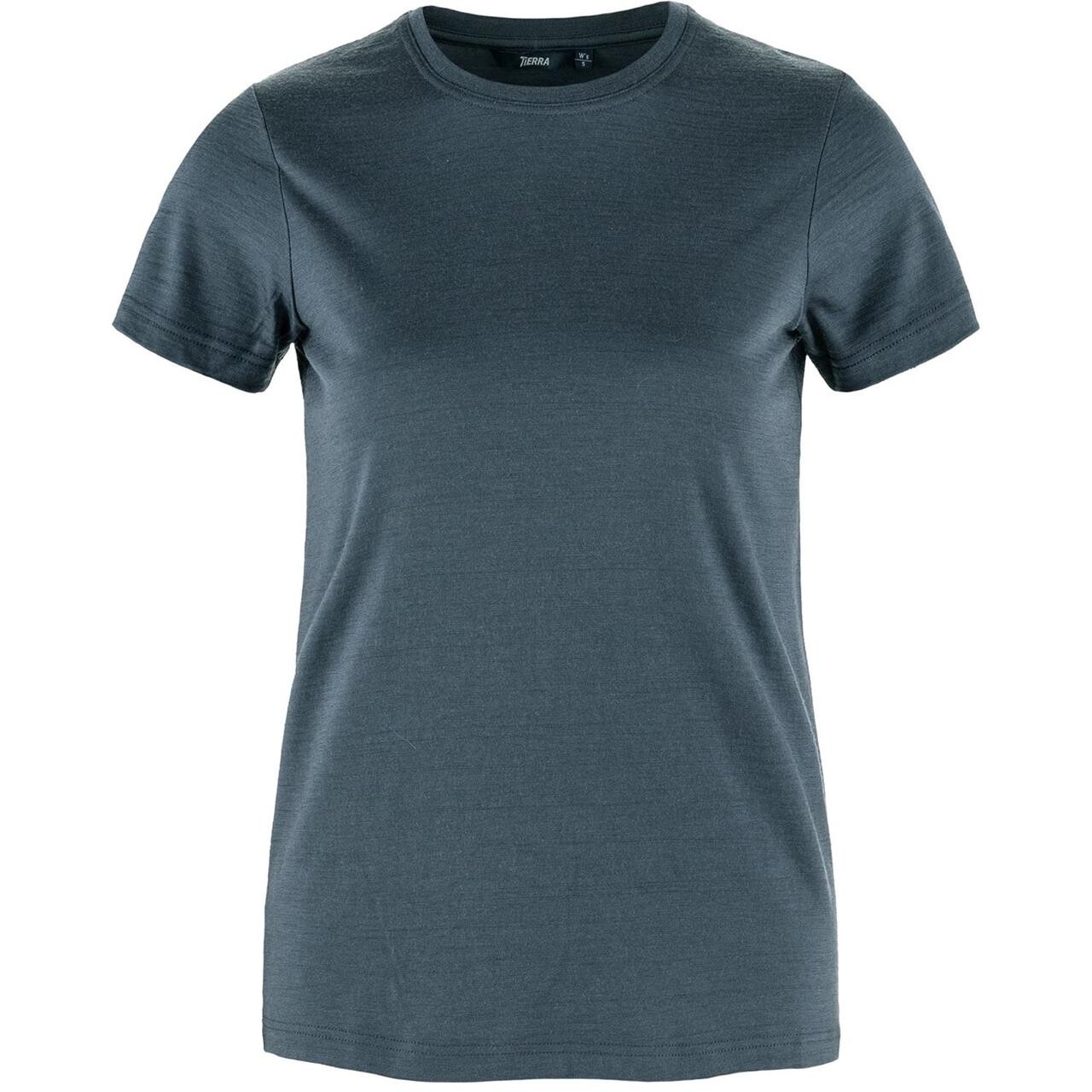 Tierra Womens Wool Tee Blå Denim Blue Large Blå (DENIM BLUE  X-large