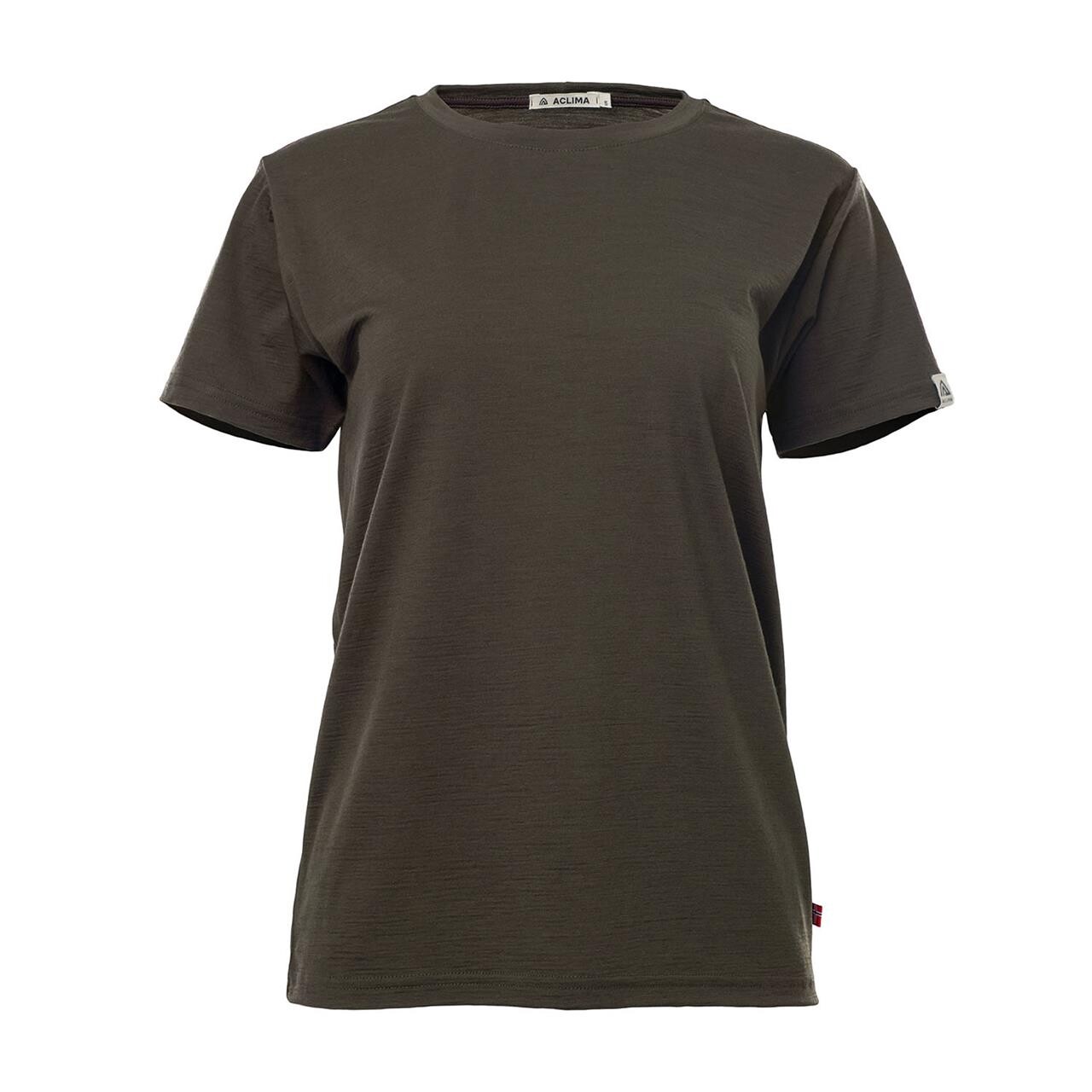 Aclima Womens Lightwool 180 Classic Tee Grøn Tarmac Large Grøn  XX-large