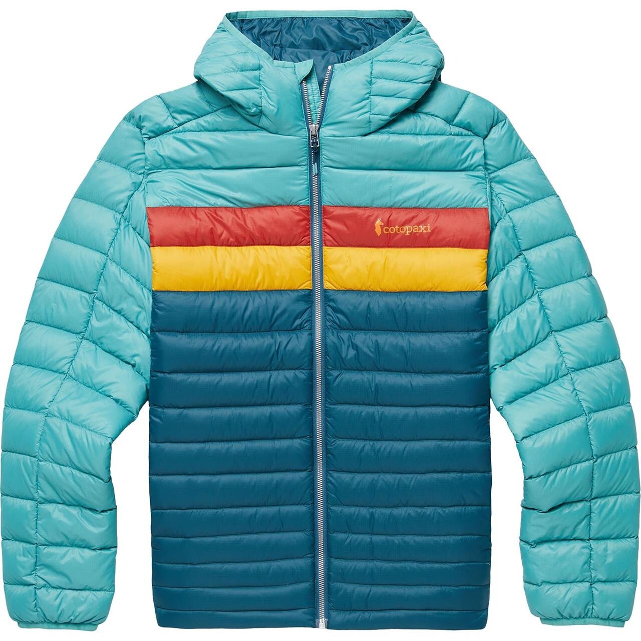 Cotopaxi Mens Fuego Down Hooded Jacket Blå Coastal Abyss Large Blå (COASTAL/AB  X-large
