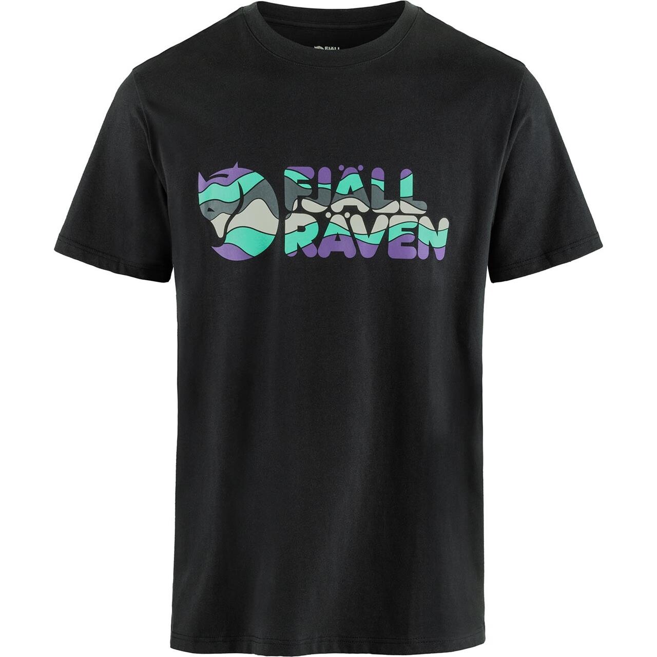 Fjallraven Mens Multicolor Logo Shirt Sort Black 550 Large Sort  XX-large