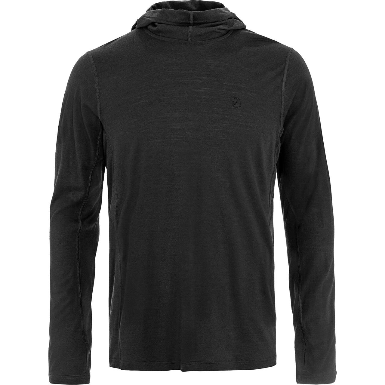 Fjallraven Mens Abisko Wool Sun Hoodie Sort Black 550 Large Sort  XX-large