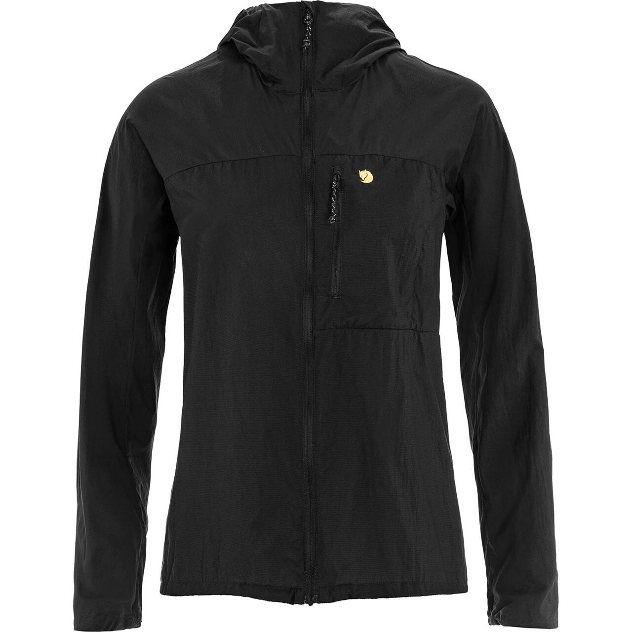 Fjallraven Womens Bergtagen Windshell Jacket Sort Black 550 Large Sort  X-large