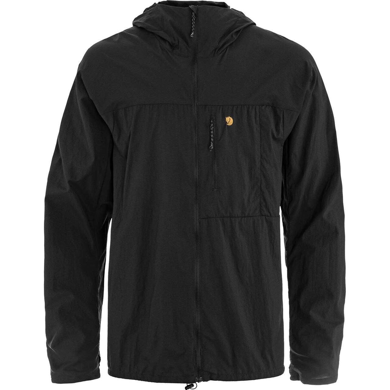 Fjallraven Mens Bergtagen Windshell Jacket Sort Black 550 Large Sort  XX-large