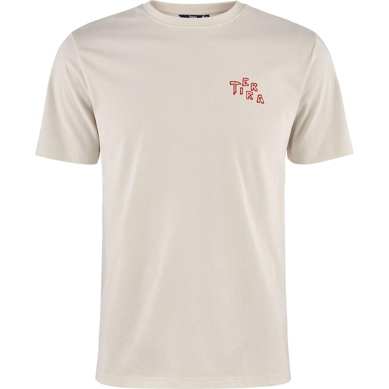 Tierra Mens Organic Cotton Tee Sunset Grå Cloud White Large Hvid  X-large