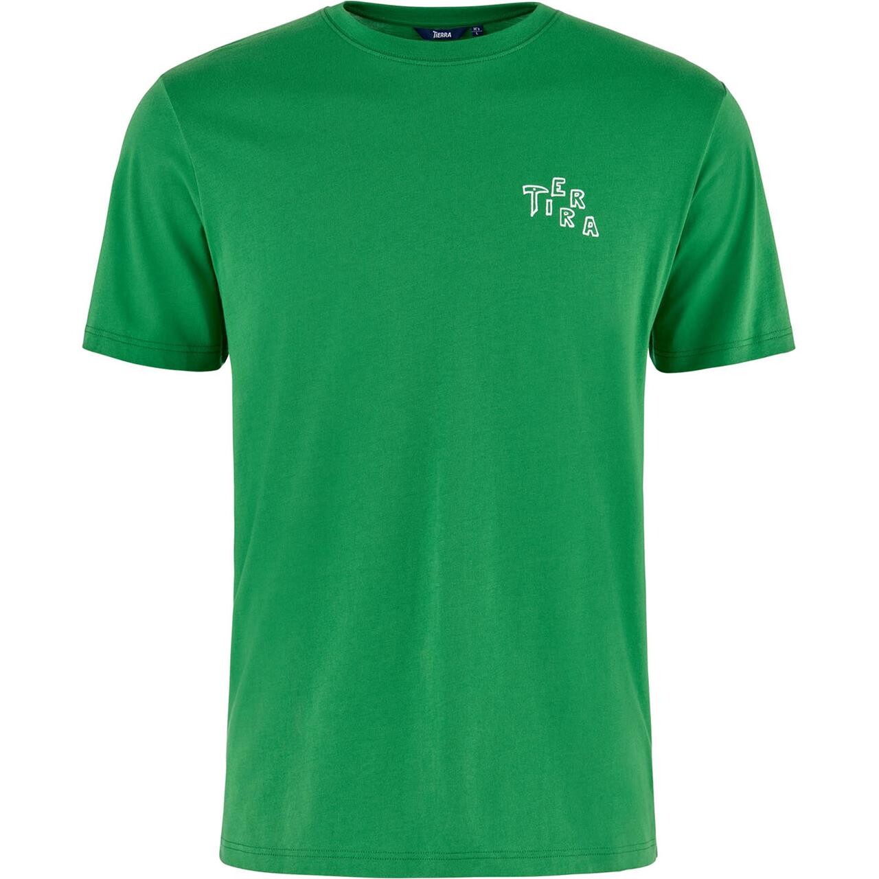 Tierra Mens Organic Cotton Tee Sunset Grøn Poppy Green Large Grøn  X-large