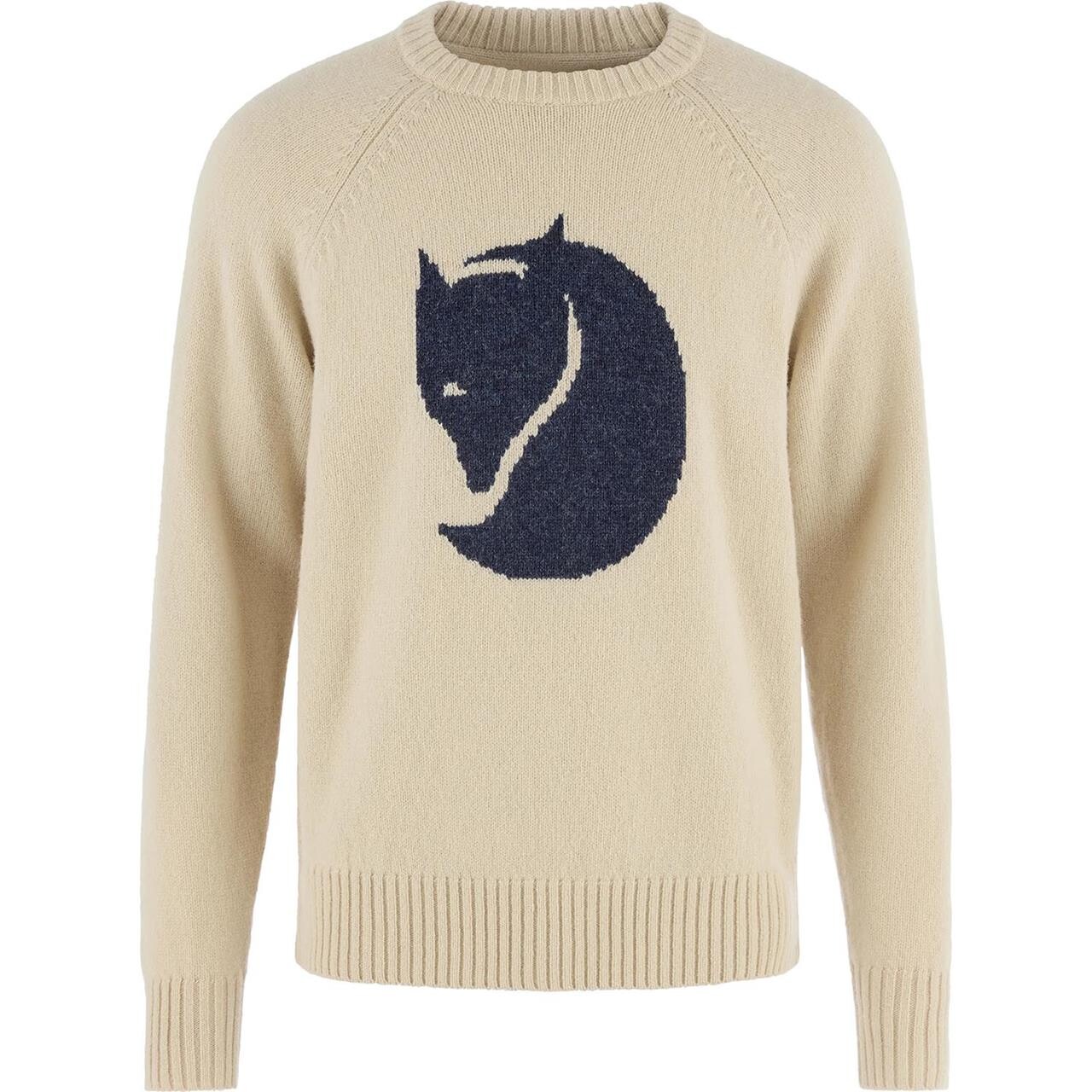 Fjallraven Mens Fjallraven Logo Knit Sweater Beige Light Beige 191 Large Beige (LIGHT BE  XX-large