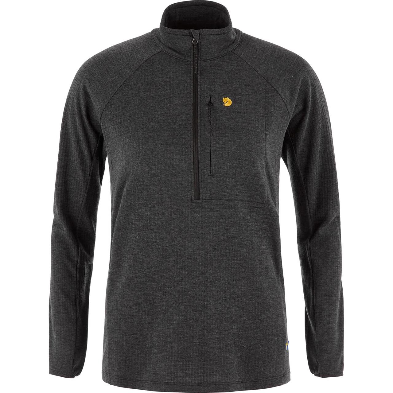 Fjallraven Womens Bergtagen Midlayer Half Zip Sort Black 550 Large Sort  X-large