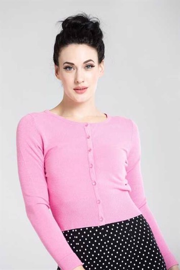 Cardigan Paloma Lyserød Sød Cardigan Med Lange ærmer   Str. XXXXXXL 56
