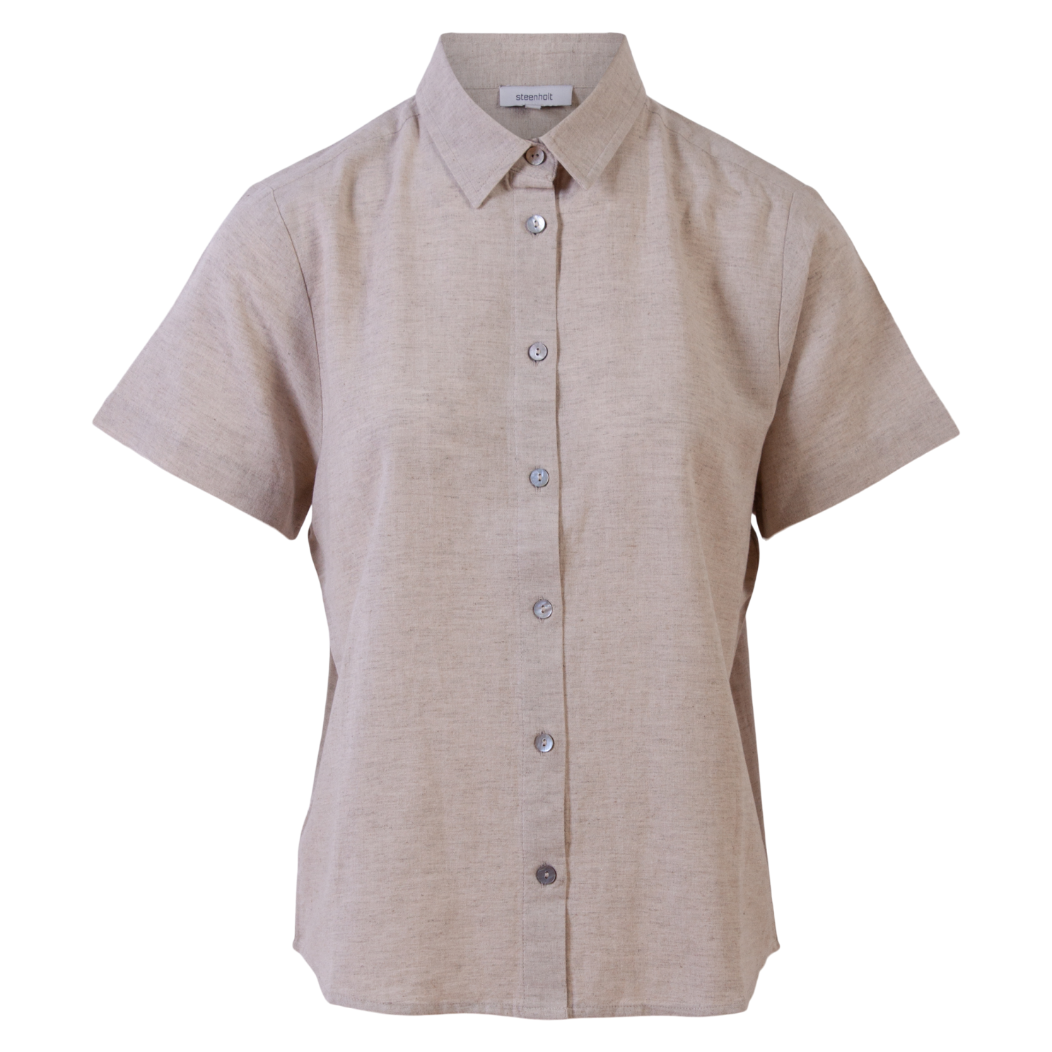 Steenholt Linett Dame Kortærmet Skjorte Hørmix Plus Size Woody Woody  52