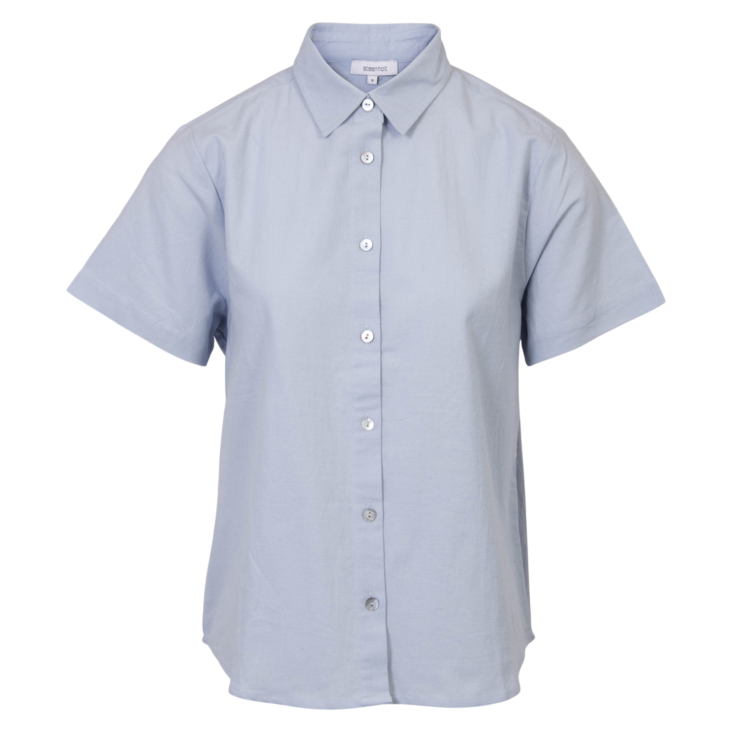 Steenholt Linett Dame Kortærmet Skjorte Hørmix Plus Size Heavenly Blue Heavenly Blue  54