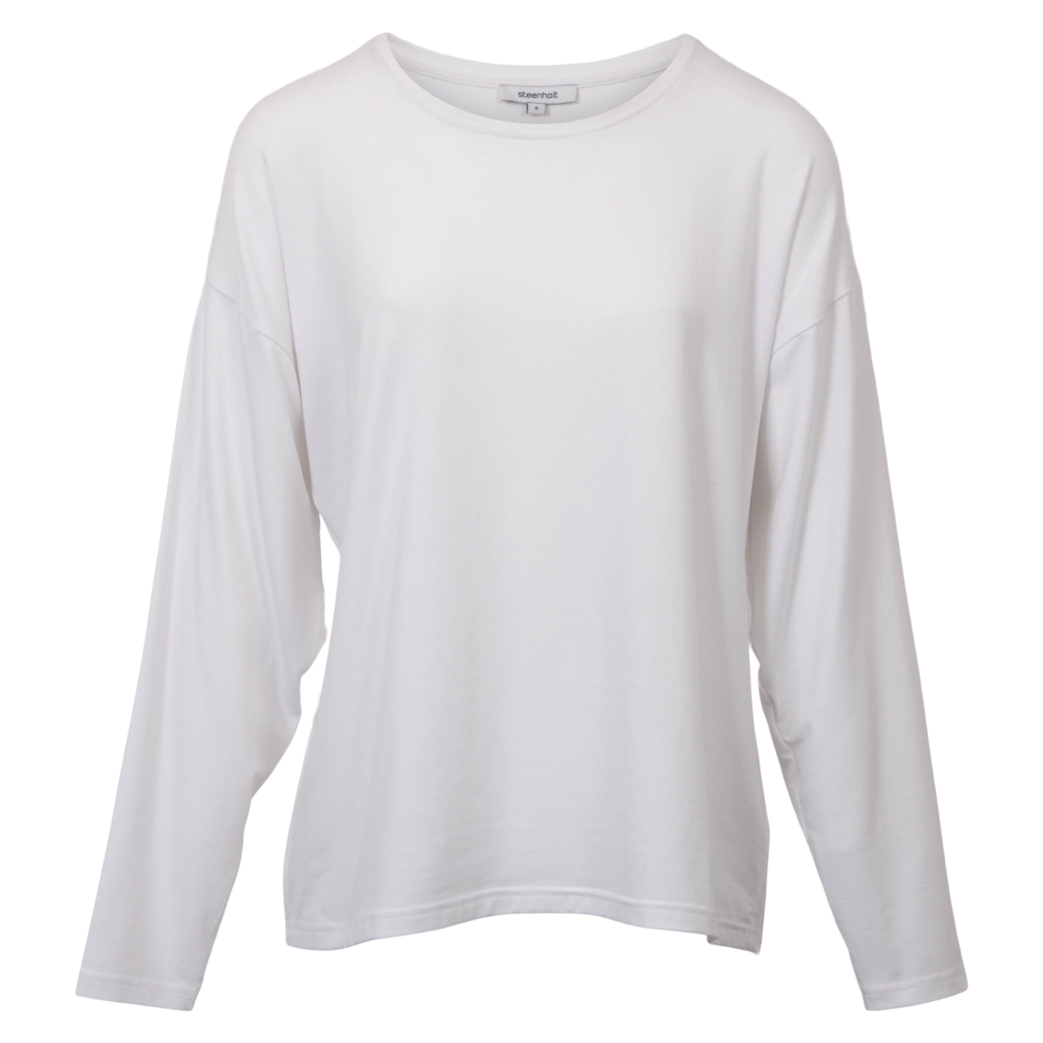 Steenholt Joan Dame Langærmet Tee Shirt Plus Size Bright White Hvid  54