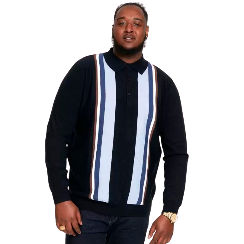 D555 Darley Herre Polo Plus Size Navy Navy  3xl