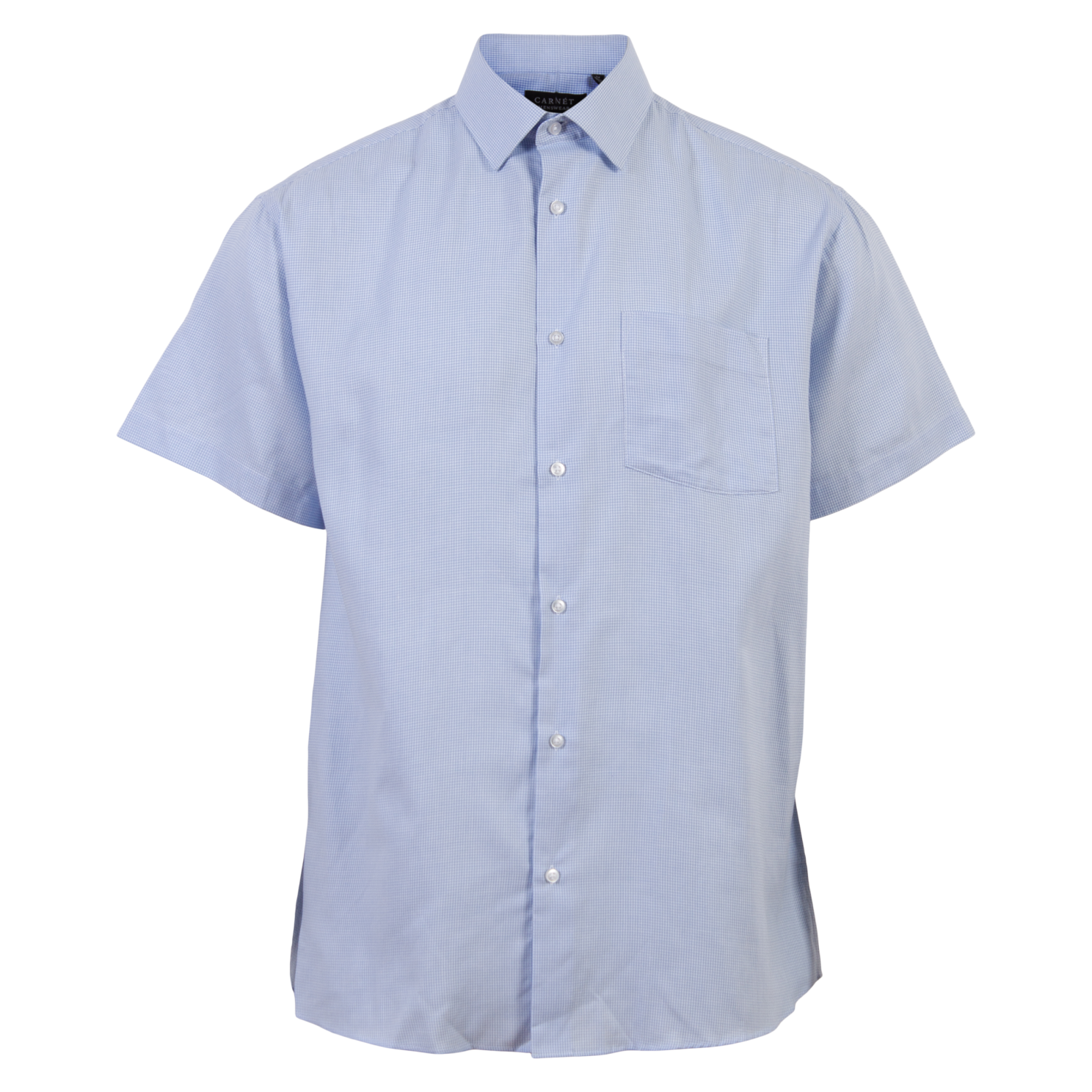 Carnt Oak Herre Kortærmet Skjorte Plus Size Light Blue Check 6xl Light Blue Chec  6XL