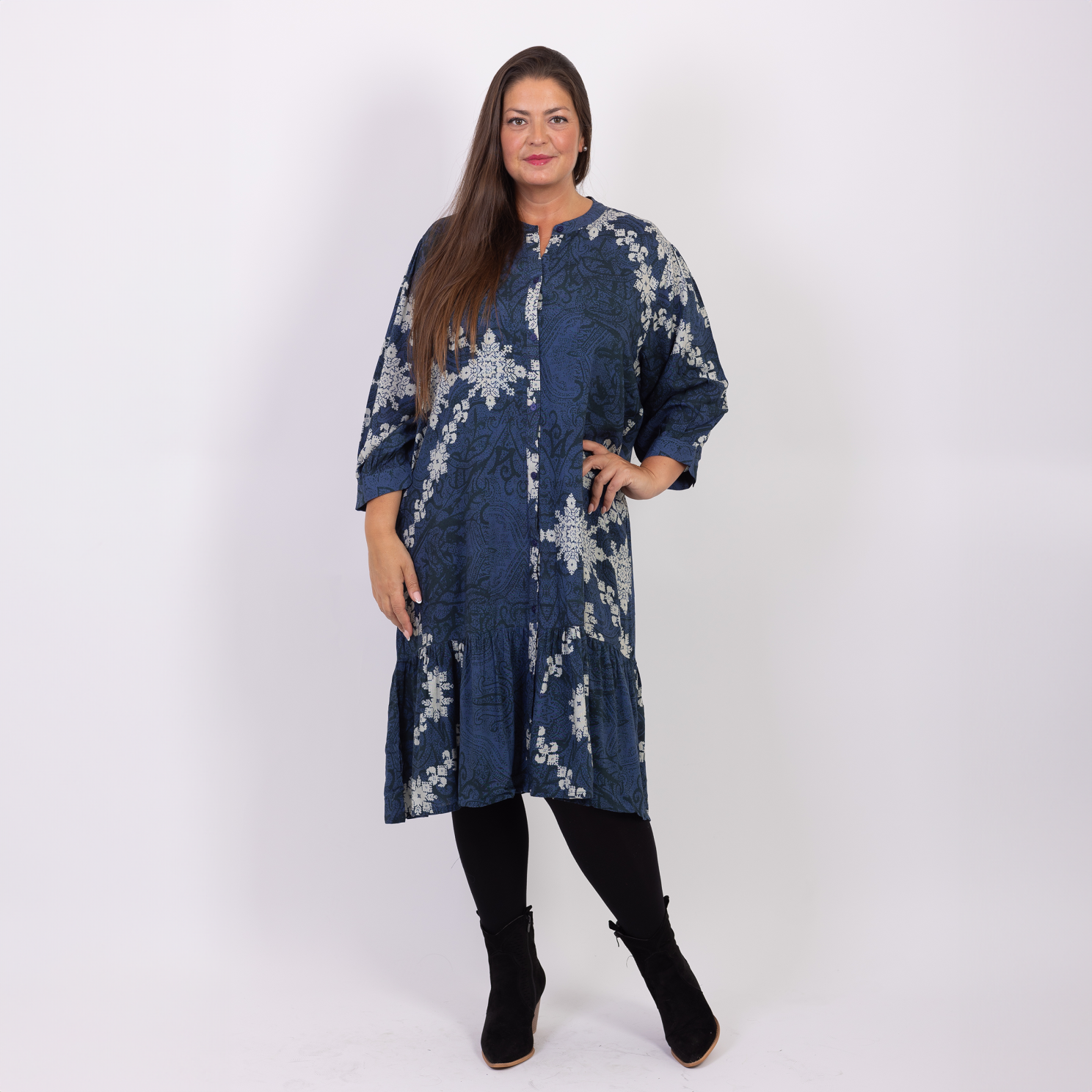 Zbyz Dame Tunika Plus Size Navy Sort Sort  42/44