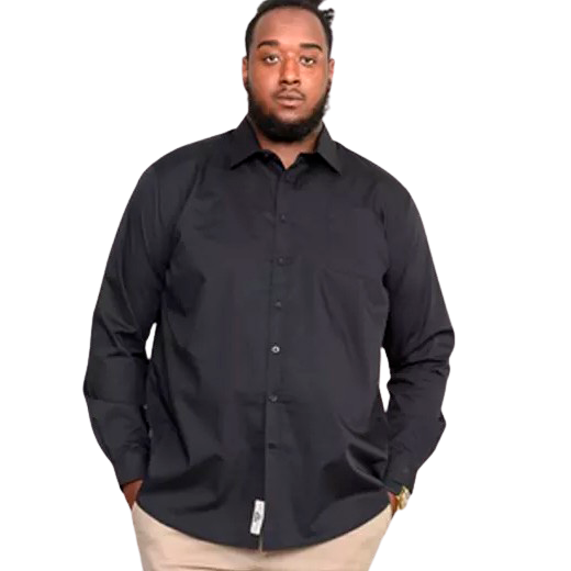 D555 Corbin Herre Skjorte Plus Size Black Sort  4xl