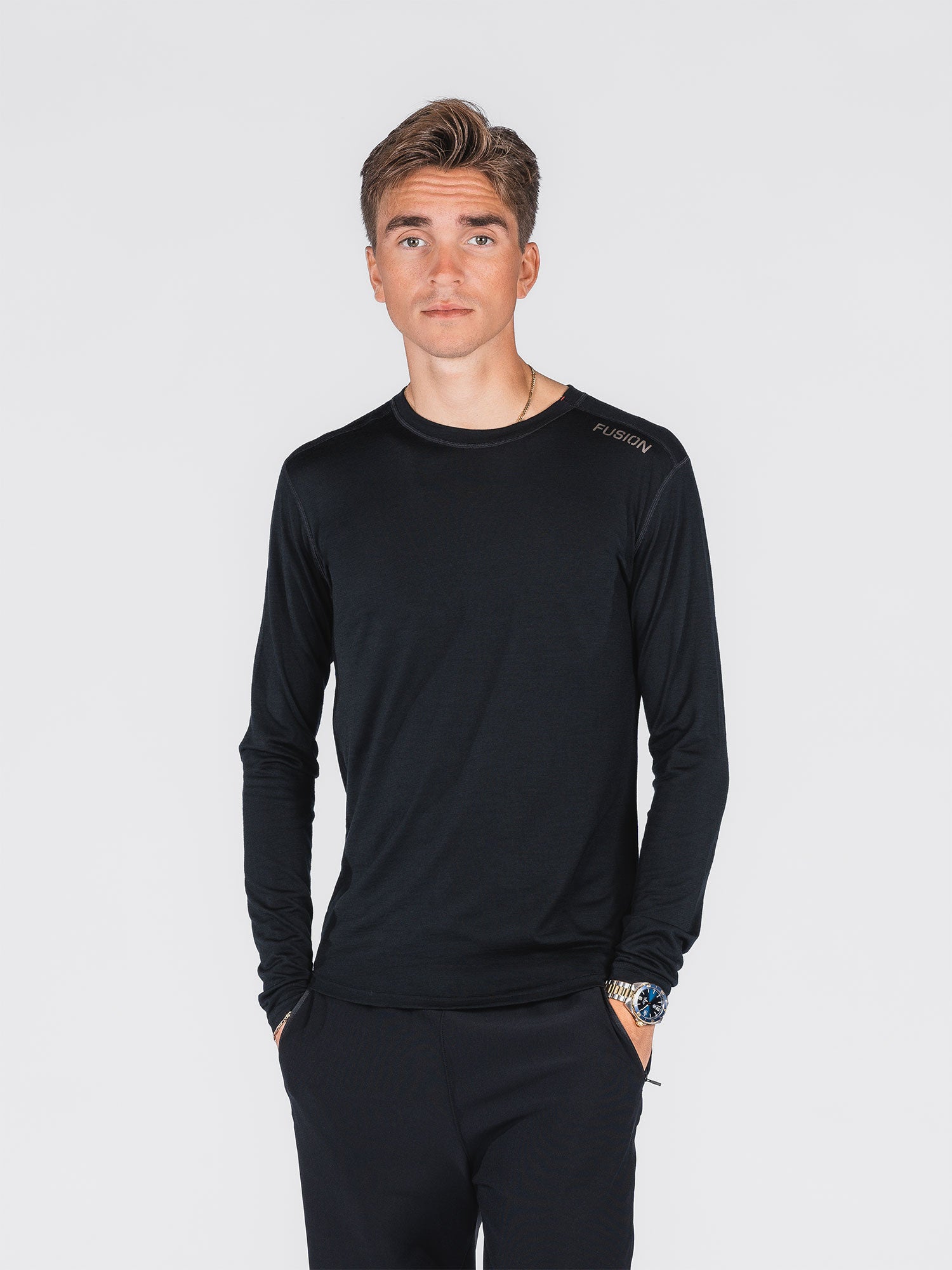 Fusion Mens Merino 150 Black Xxxl Sort Male XXXL