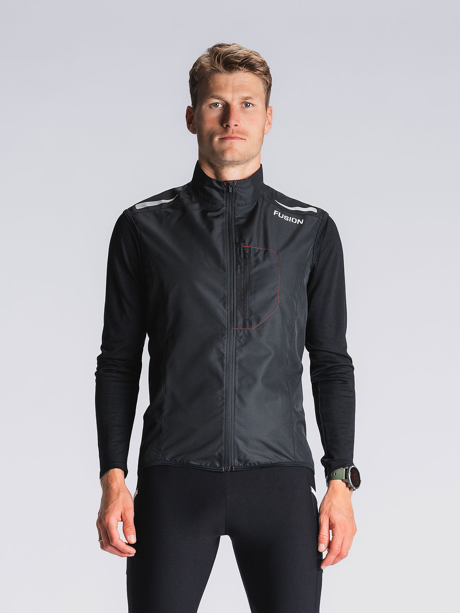 Fusion Mens Run Vest Black Xxxl Sort Male XXXL