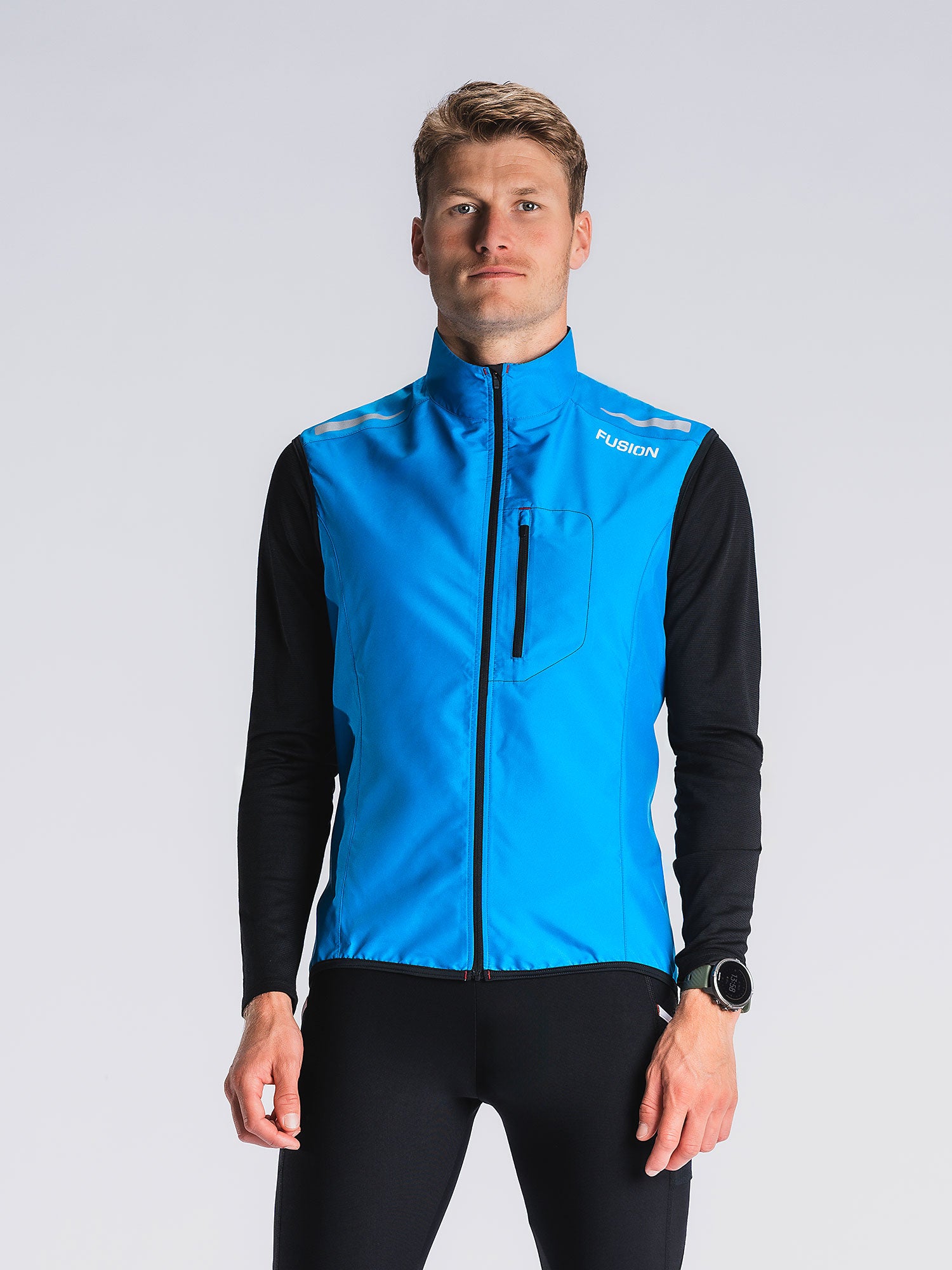 Fusion Mens Run Vest Surf Blue Xxxl Surf Blue Male XXXL