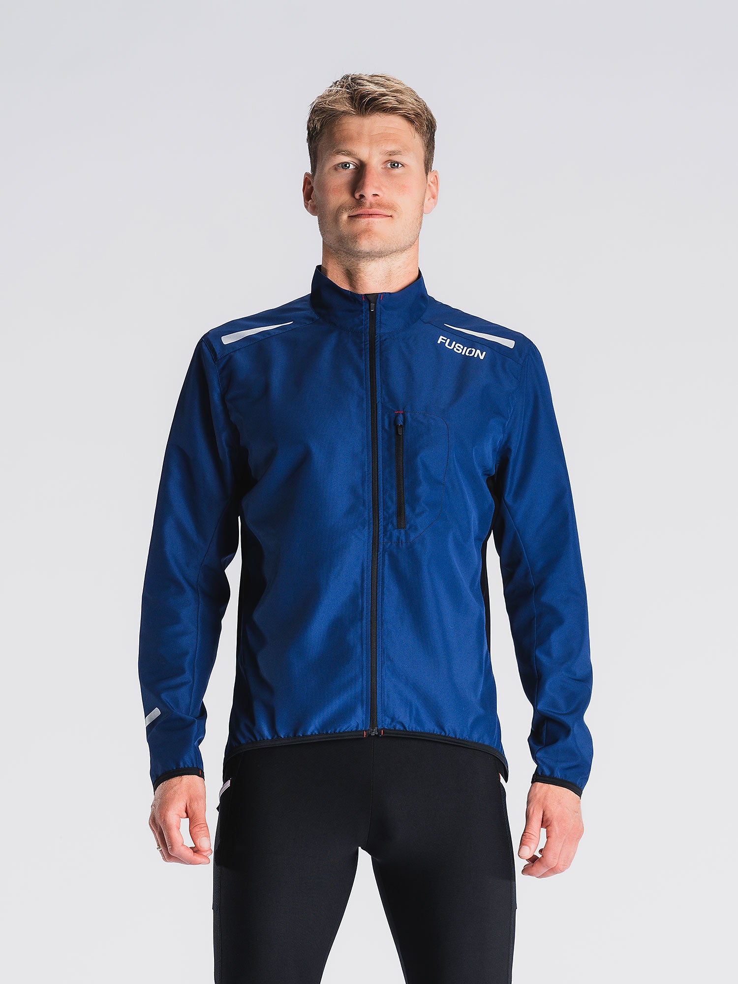 Fusion Mens Run Jacket Night Blue Xxxl Night Blue Male XXXL