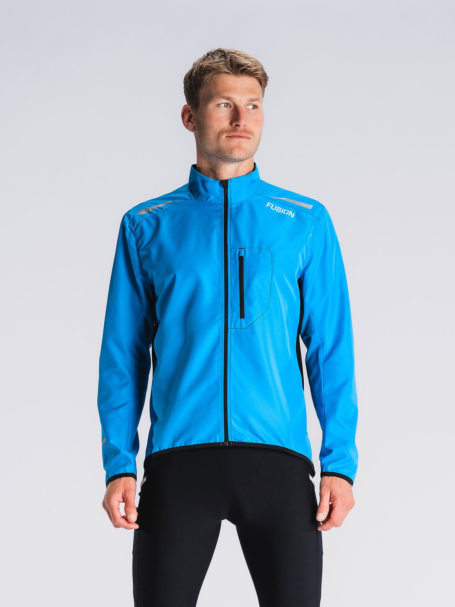 Fusion Mens Run Jacket Surf Blue Xxxl Surf Blue Male XXXL