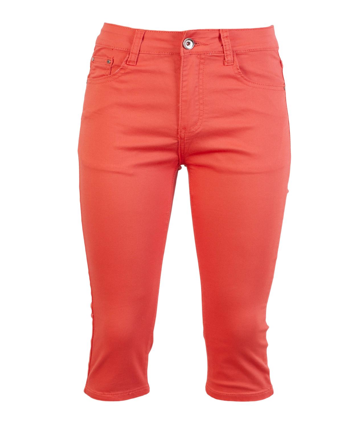 Jeans Dame Capri Plus Size Coral Coral  42