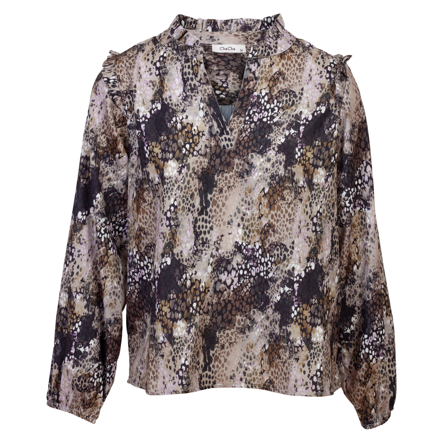 Zbyz Dame Bluse Plus Size Brown Snake Brown Snake  46/48