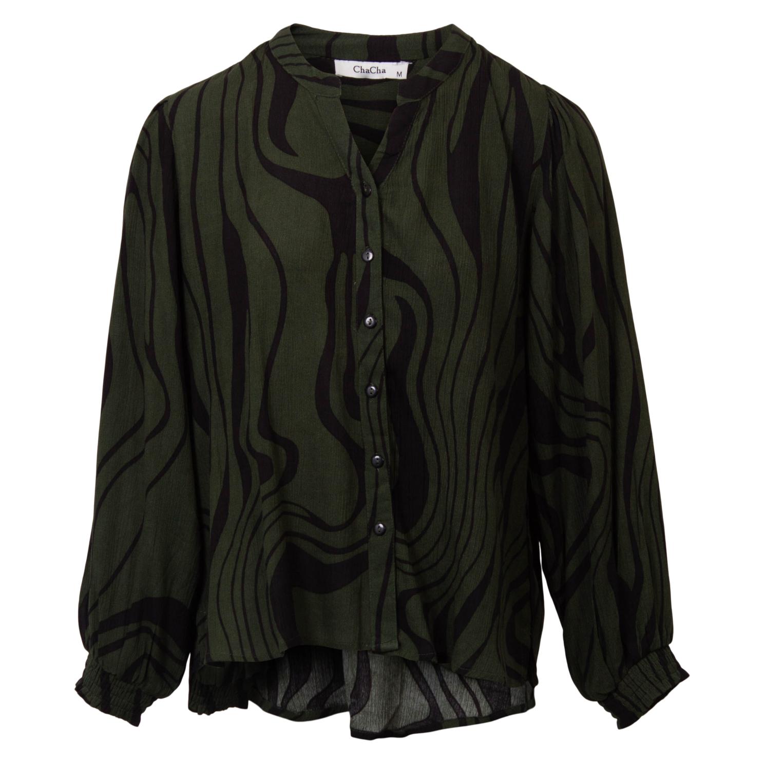 Zbyz Dame Bluse Plus Size Khaki Black Sort  50/52