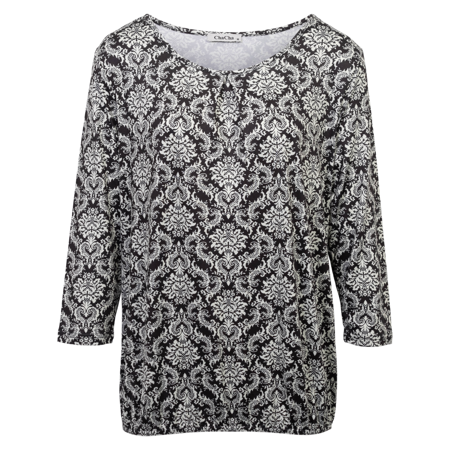 Zbyz Dame Bluse Print Black White Sort  33