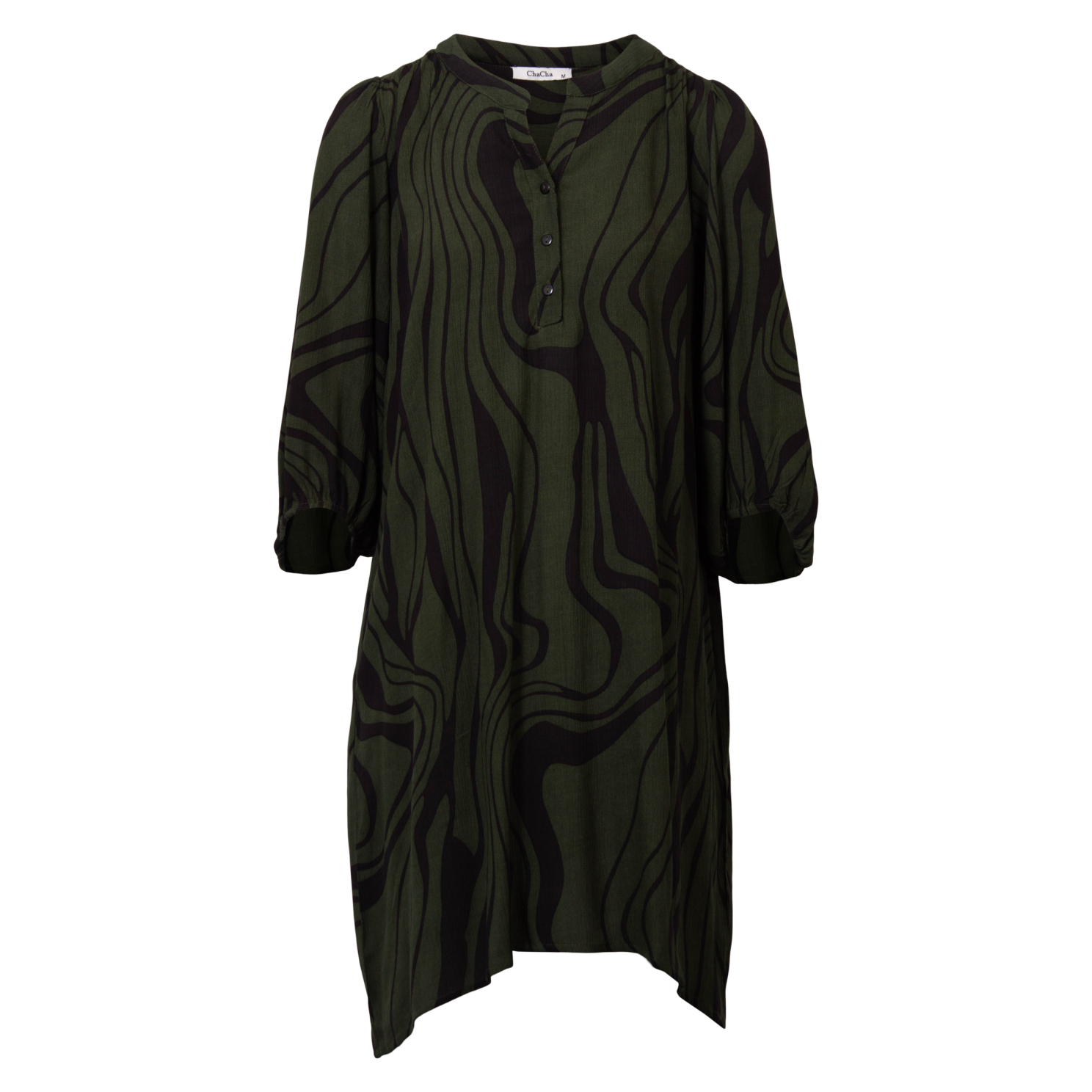 Zbyz Dame Tunika Plus Size Khaki Black Sort  50/52