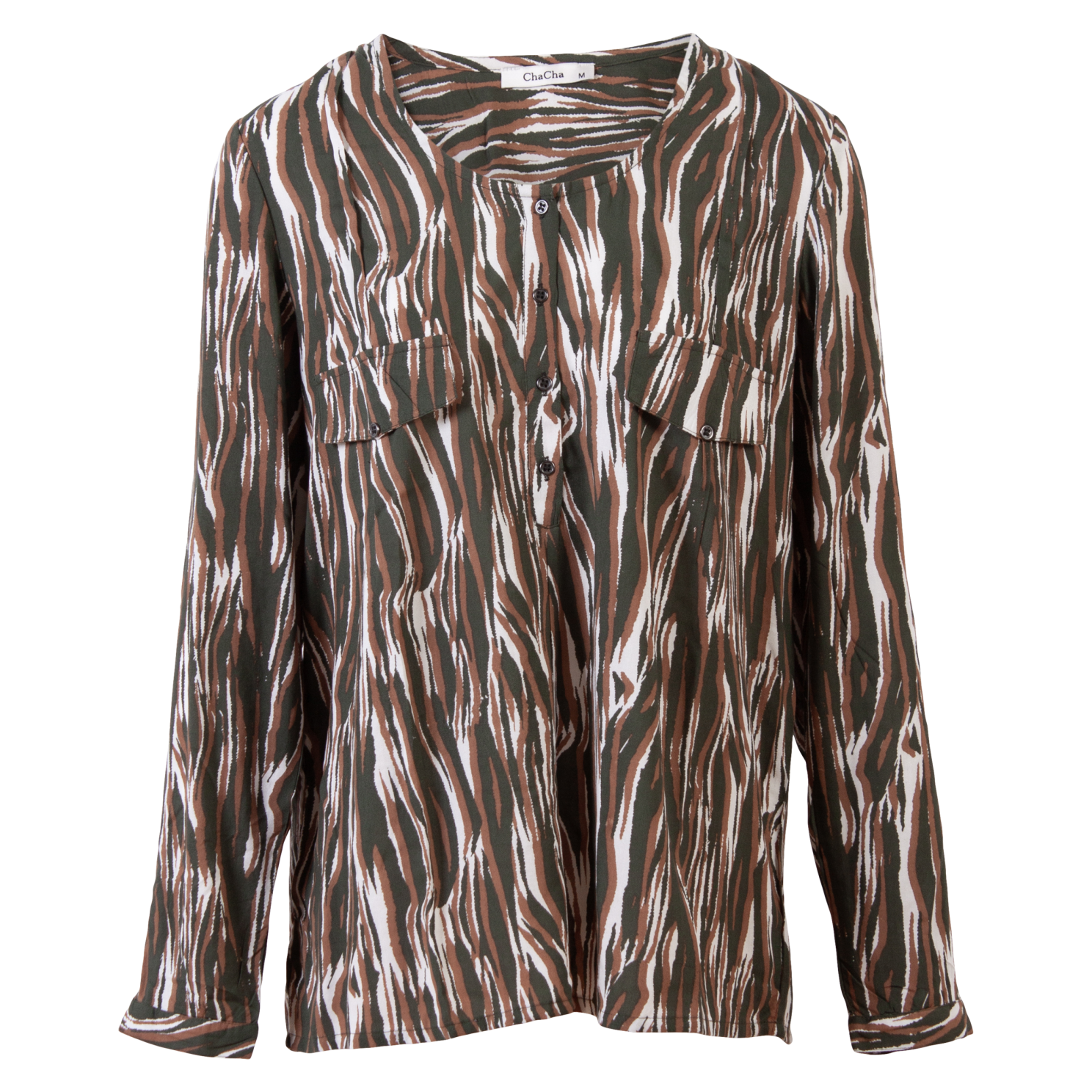 Zbyz Dame Bluse Plus Size Khaki Khaki  50/52