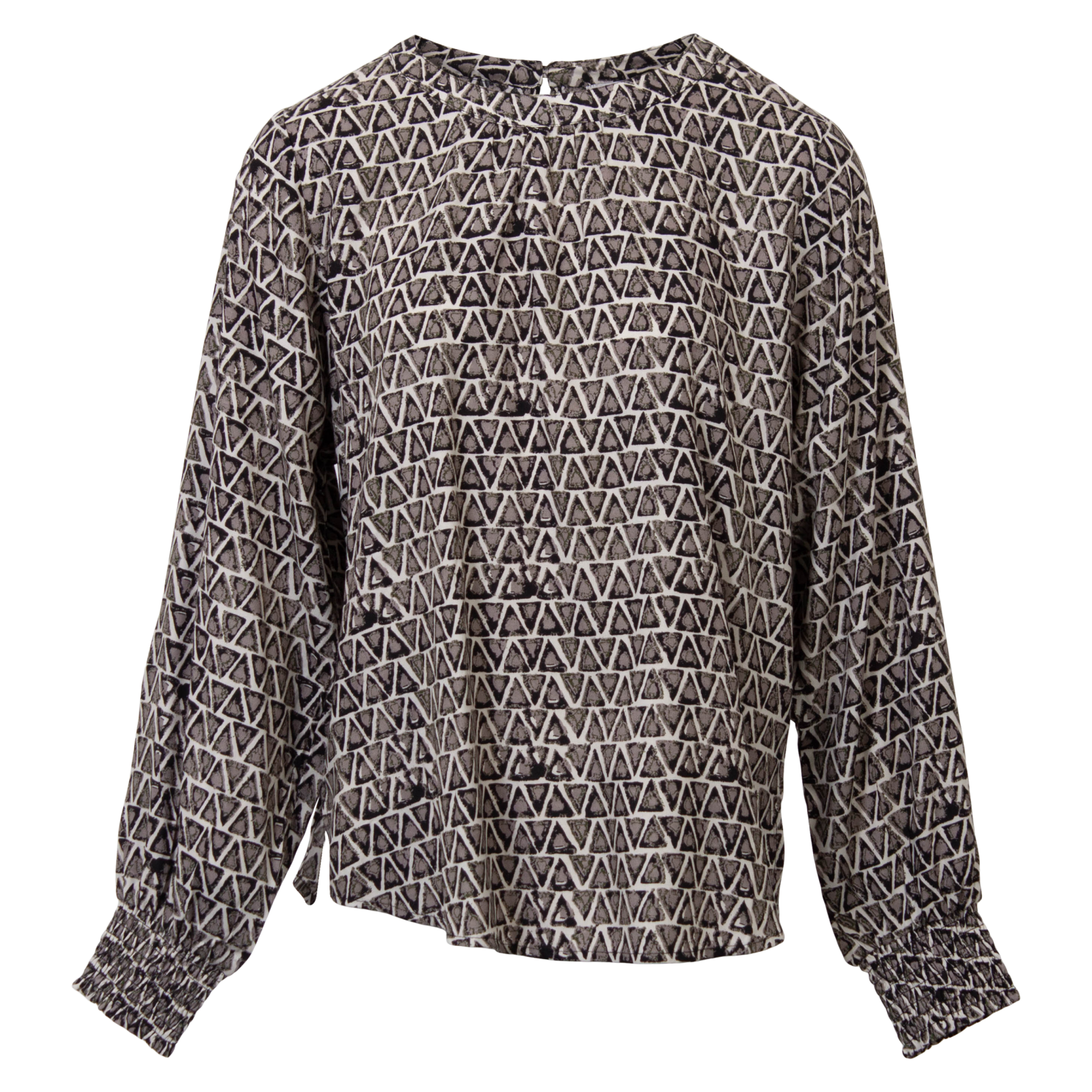 Zbyz Dame Bluse Plus Size Grey Black Sort  54/56