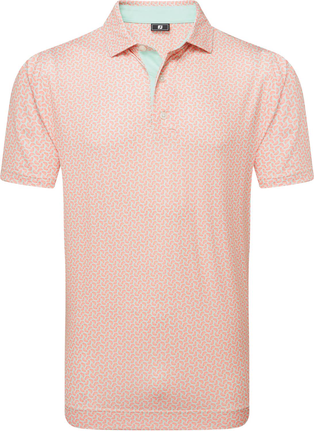Footjoy Citrus Print Lisle Herre Poloshirt Orange Str Xxxl Orange Herre XXXL