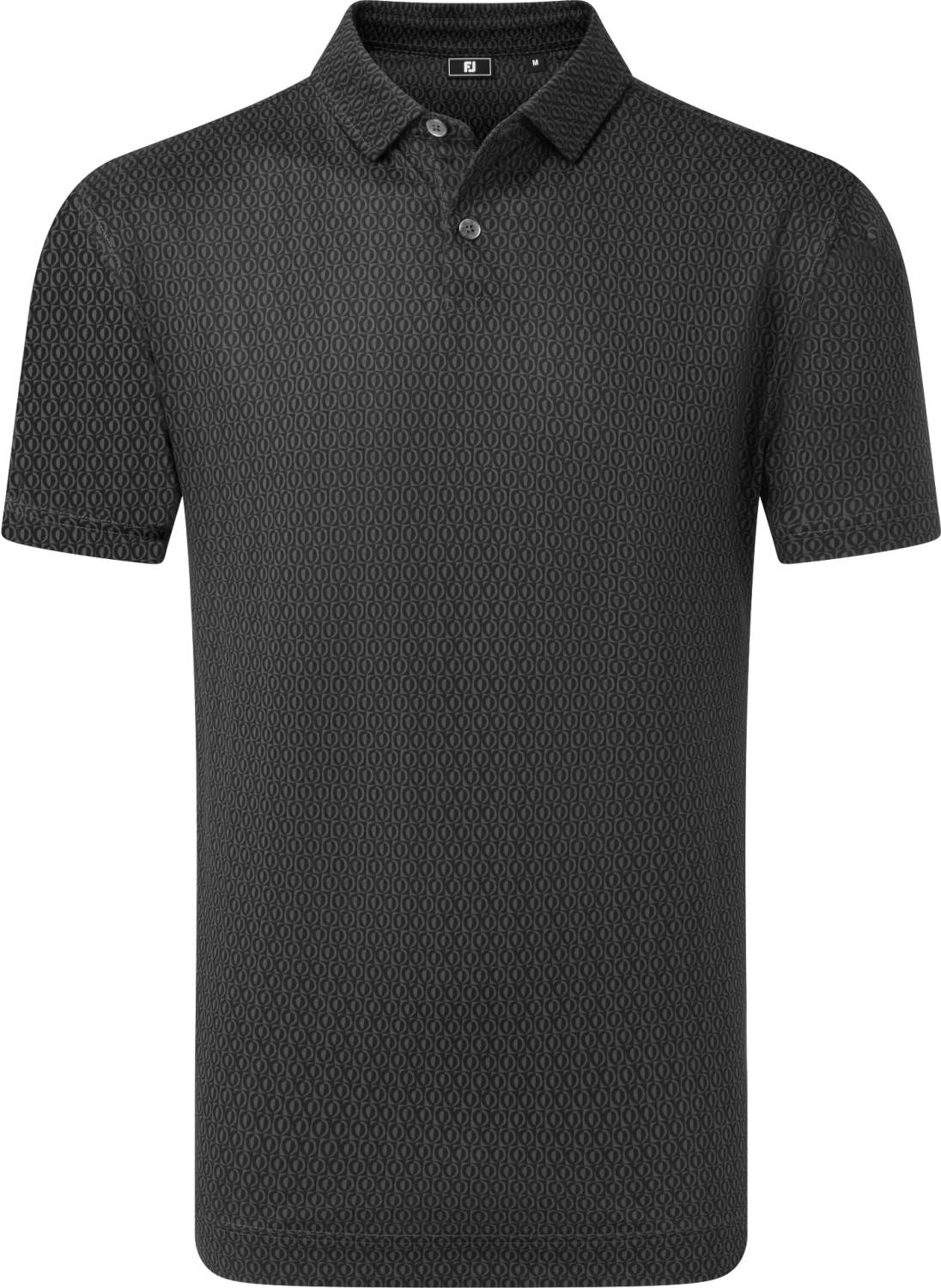 Footjoy Modernist Geo Pique Herre Poloshirt Black Str Xxxl Sort Herre XXXL
