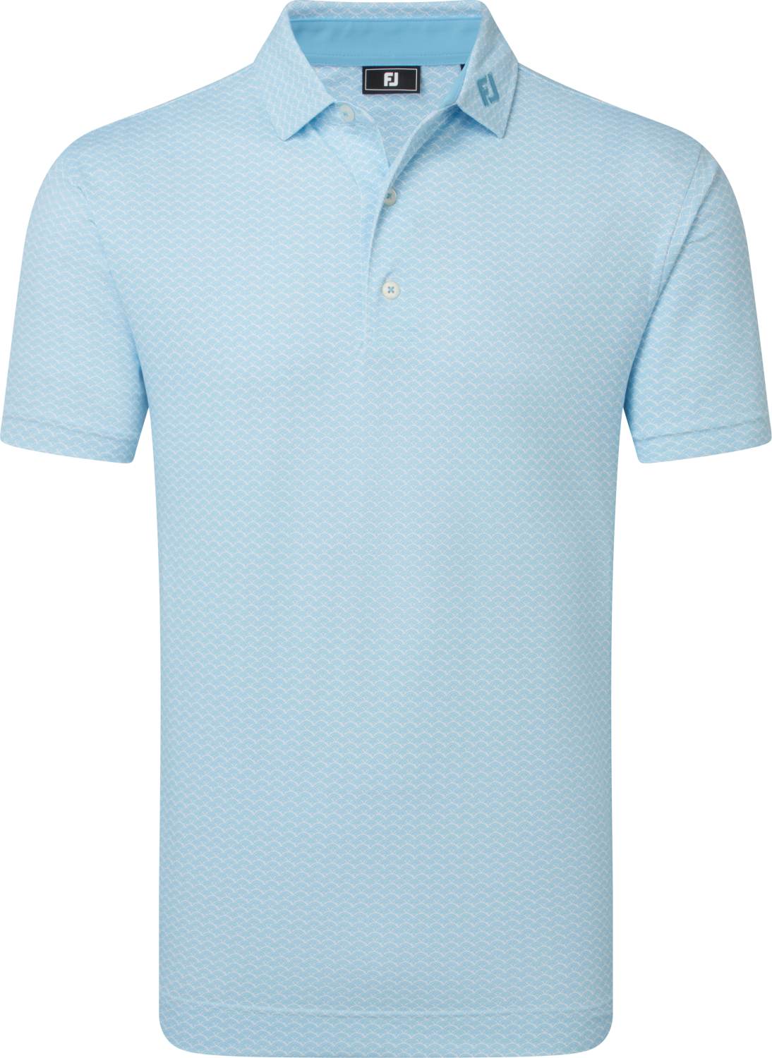 Footjoy Scallop Geo Pique Herre Poloshirt Light Blue Str Xxxl Light Blue Herre XXXL
