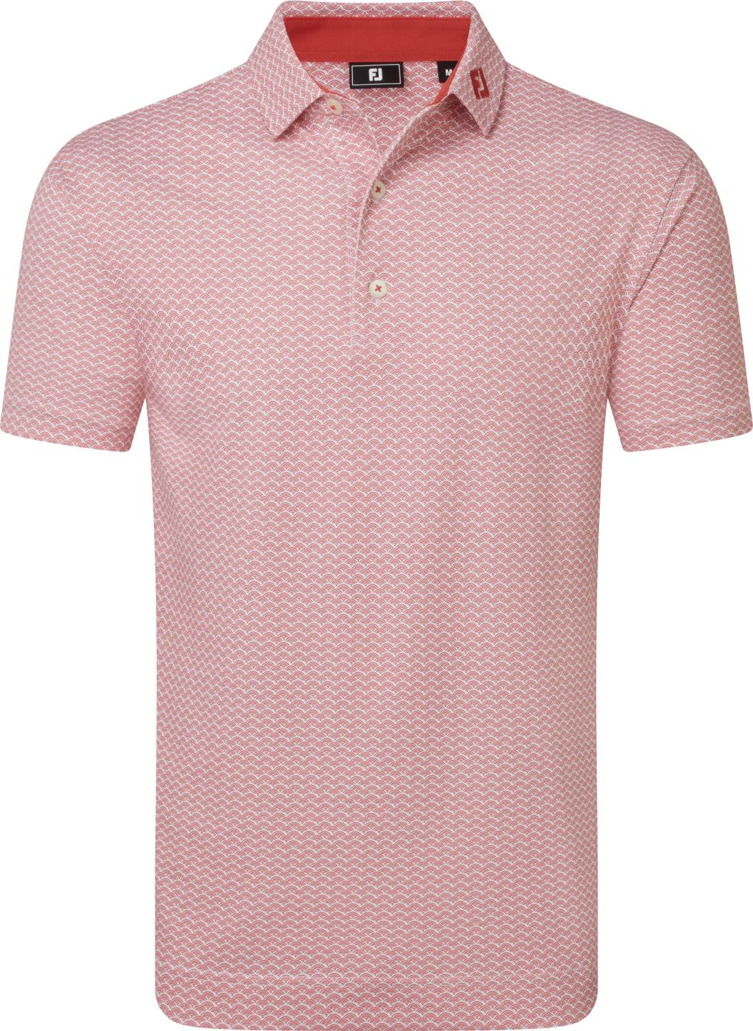 Footjoy Scallop Geo Pique Herre Poloshirt Nantucket Red Str Xxxl Nantucket Red Herre XXXL