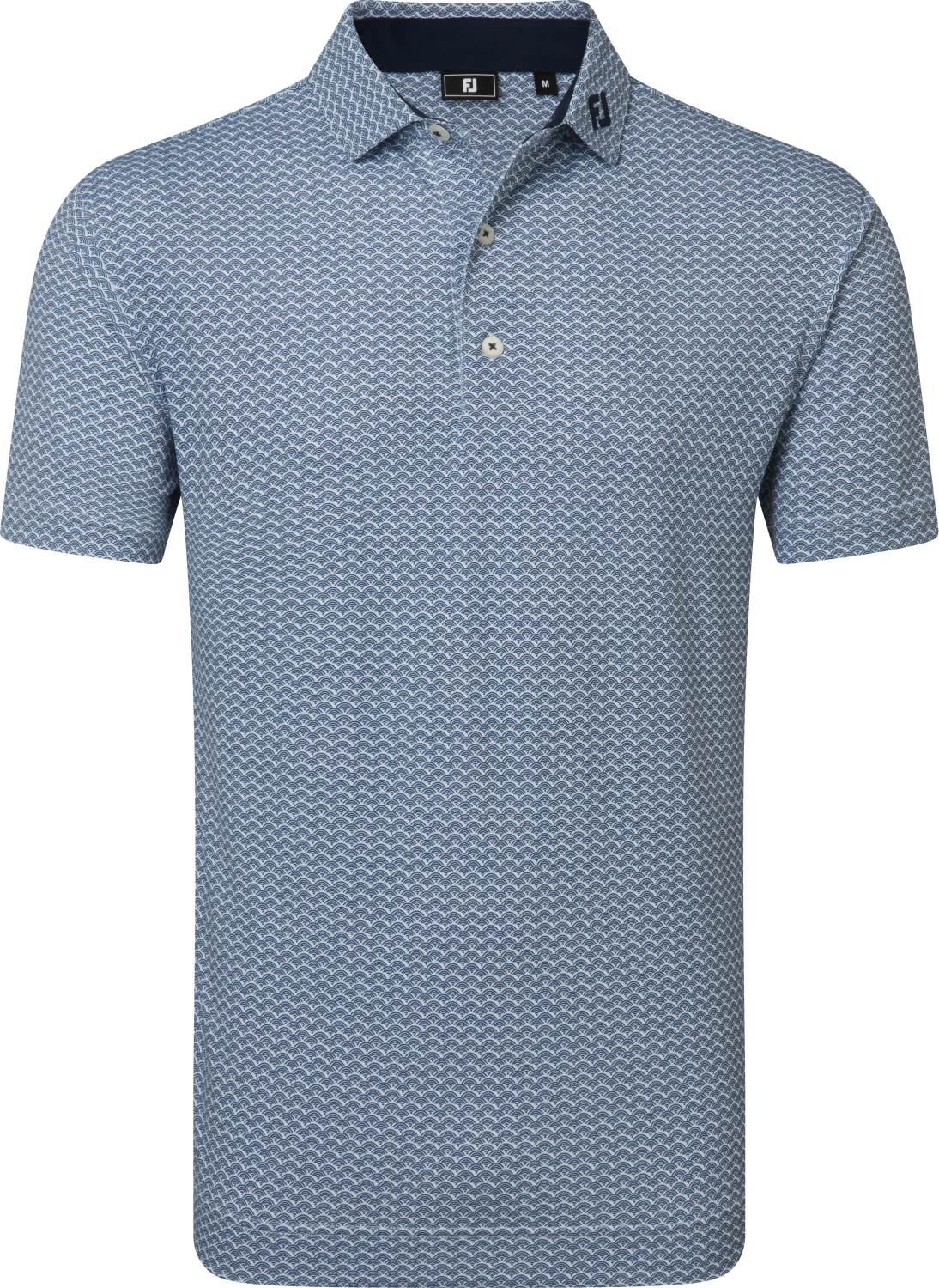 Footjoy Scallop Geo Pique Herre Poloshirt Navy Str Xxxl Navy Herre XXXL