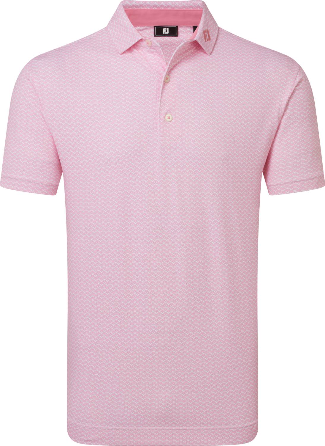 Footjoy Scallop Geo Pique Herre Poloshirt Pink Str Xxxl Pink Herre XXXL
