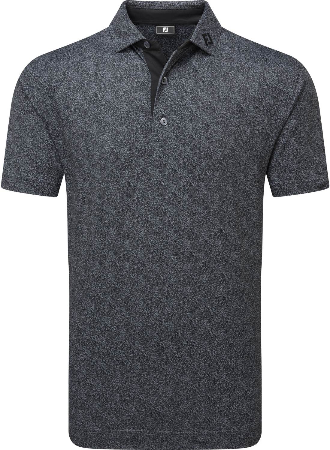 Footjoy Speckle Print Pique Herre Poloshirt Black Str Xxxl Sort Herre XXXL