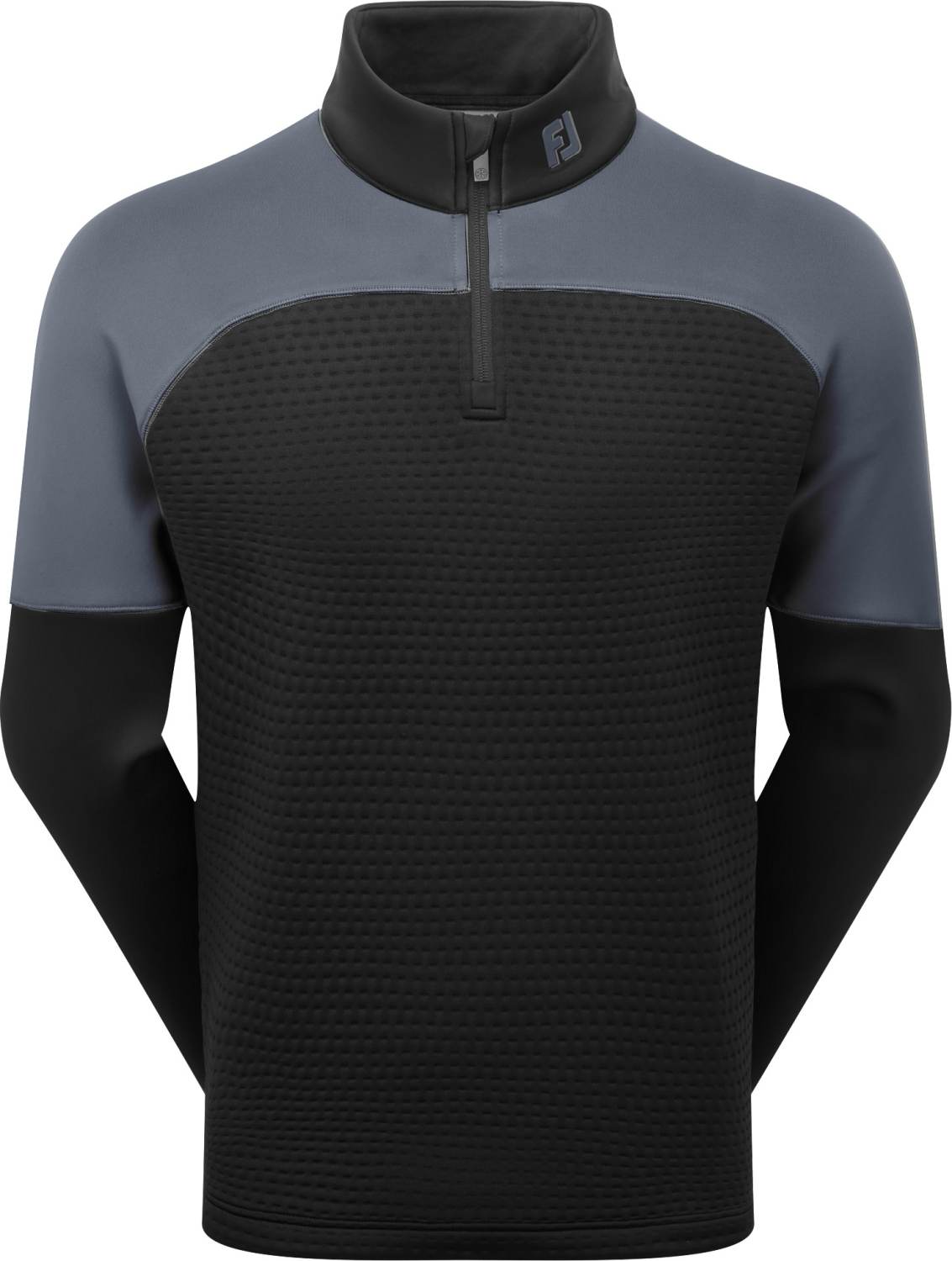 Footjoy Thermoseries Jacquard Midlayer Herre Pullover Black Charcoal Str Xxxl Sort Herre XXXL