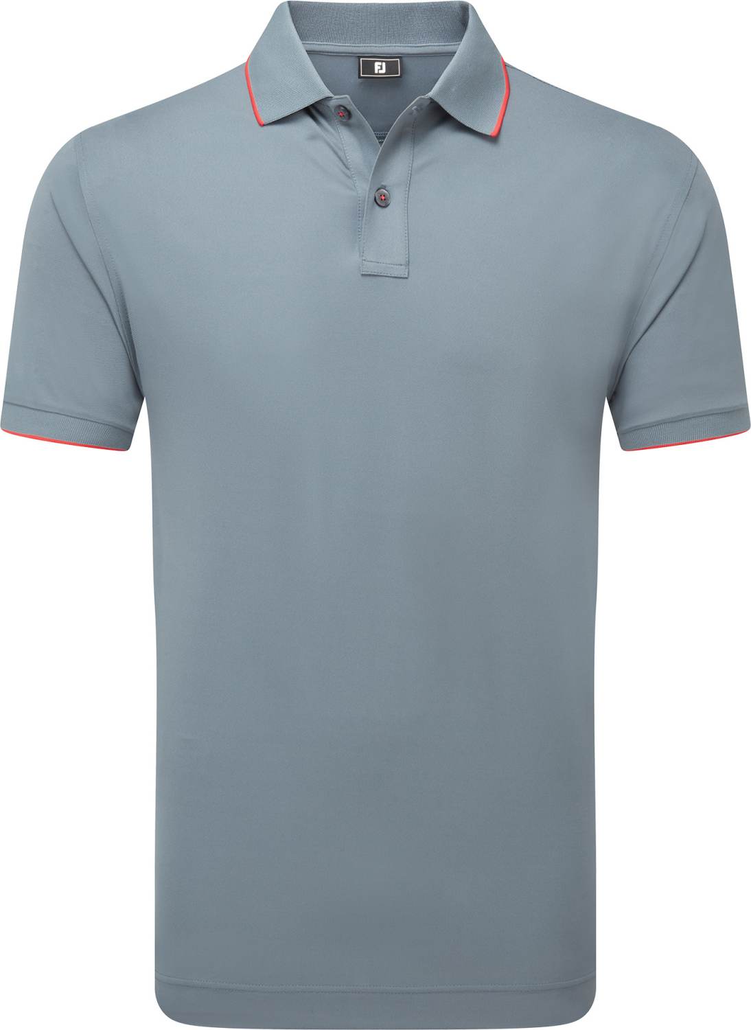 Footjoy Tipped Pique Herre Poloshirt Charcoal Grey Red Str Xxxl Charcoal/Grey/R Herre XXXL