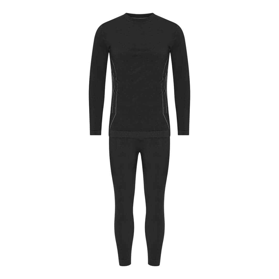 Sort Coastland Funktionsundertøj Sæt Str Sort Mand, Dame Large, XL