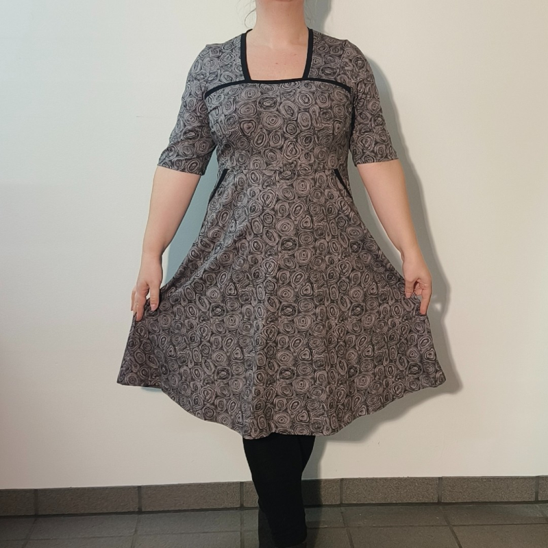 Plus Size Kjole Genkei Grey Doodles Grå  48