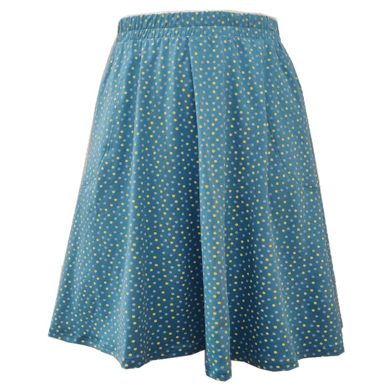 Plus Size Nederdel Kobe Sky Blue Dot Blå  S - 42/44