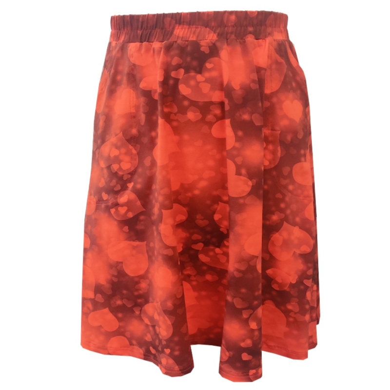 Plus Size Nederdel Kyoto Red Love Rød  S - 42/44