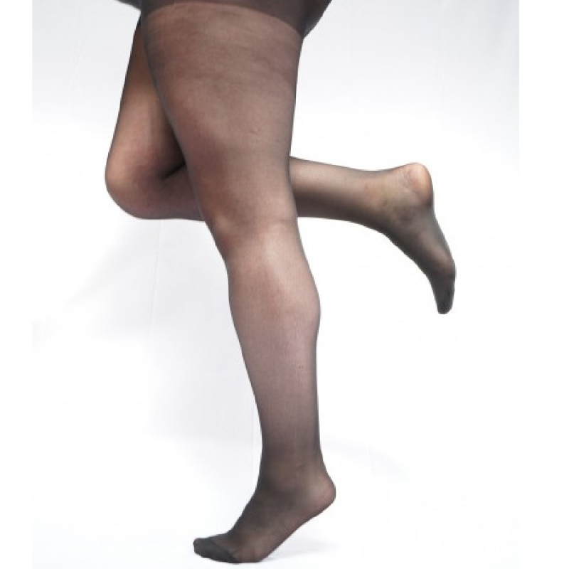 Luxury Black Curvy Super Stretch Strømpebukser Sort  XL - STR. 44-46