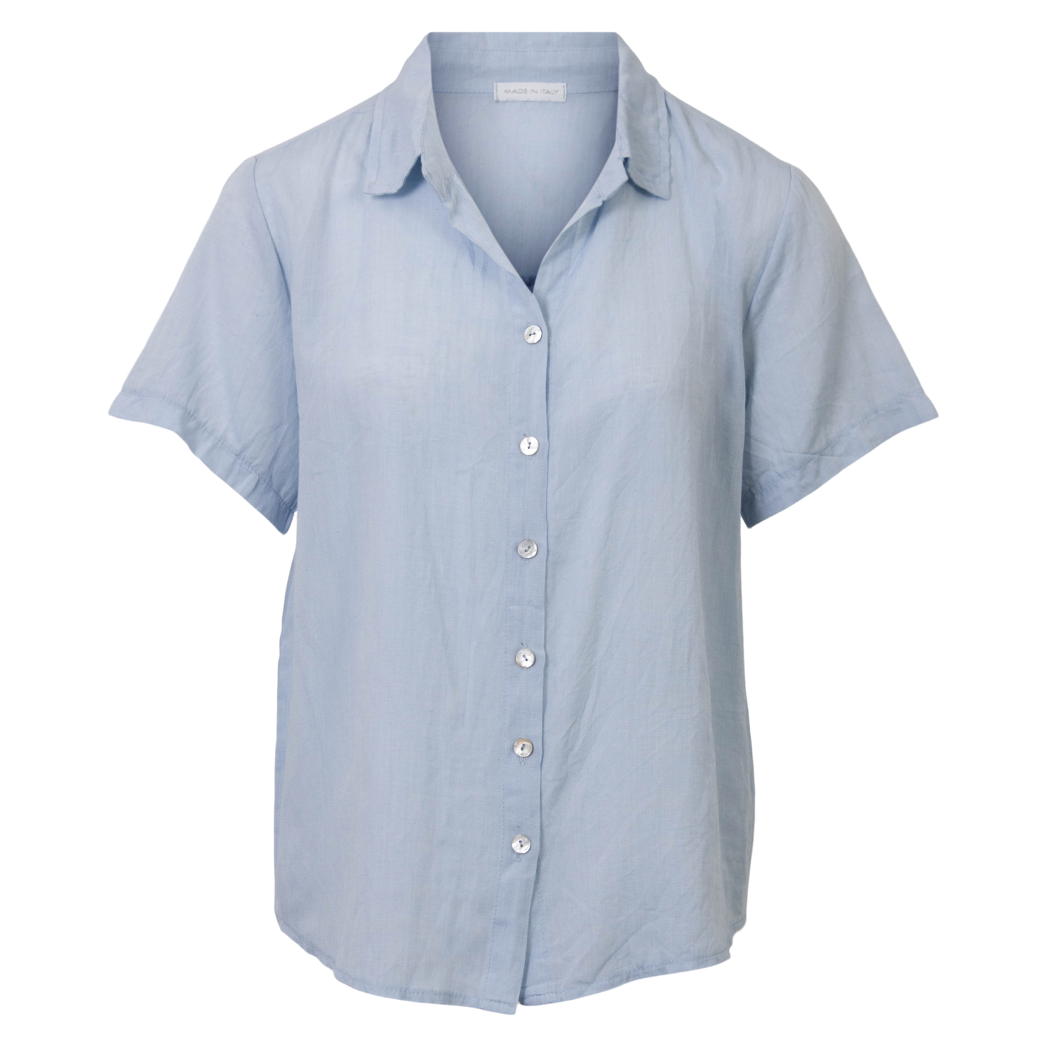 Leonora Dame Kortærmet Skjorte Hørmix Plus Size Heavenly Blue Heavenly Blue  50