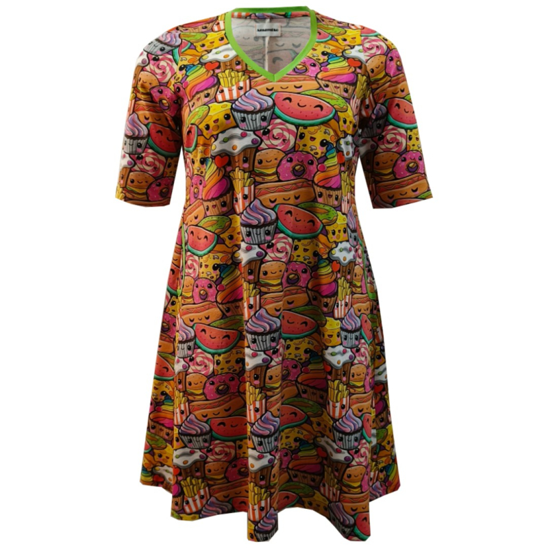 Plus Size Kjole Tulla Snacktime Pink  48
