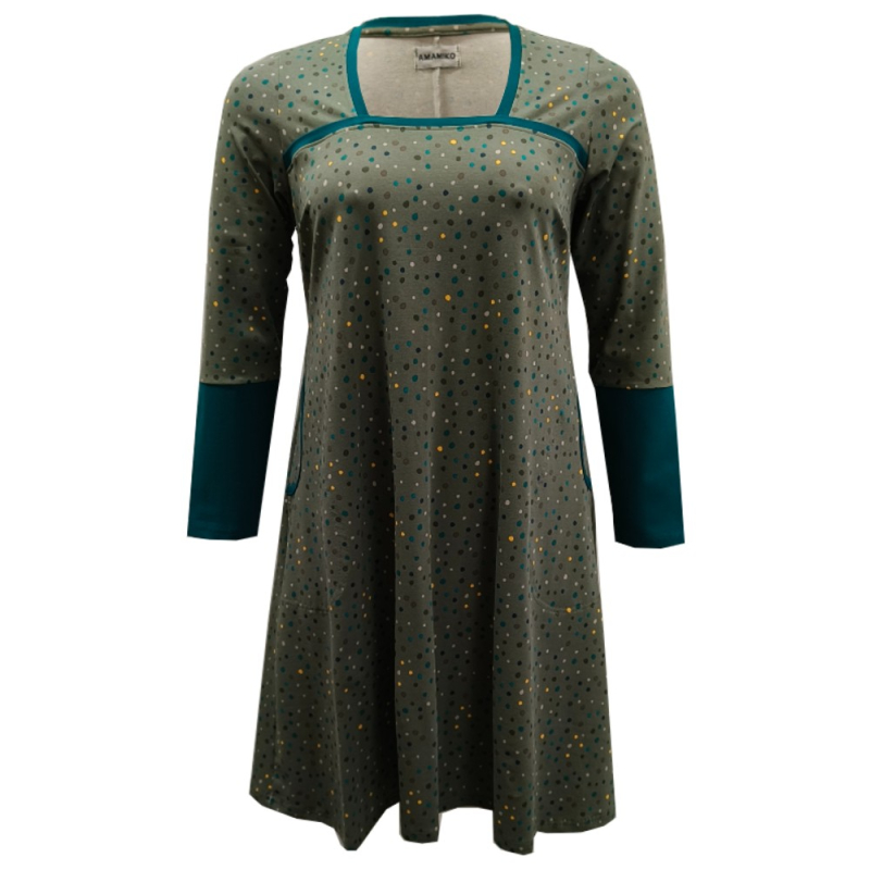 Plus Size Kjole Tokyo Army Dot Grøn  46