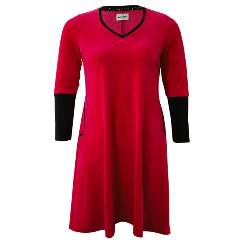 Plus Size Kjole Tulla Pink Velvet Pink  44