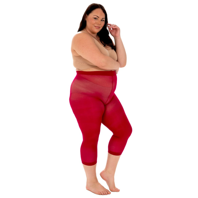 Capri Leggings Red Rød -PM  XL - STR. 44-46